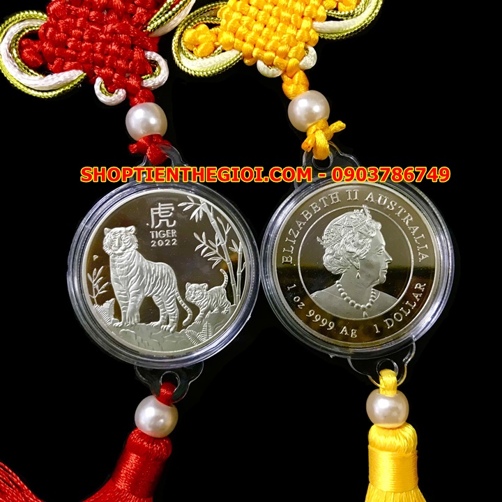 Dây Treo Ô Tô Xu Úc Hình Con Cọp Mạ Bạc - SP005417